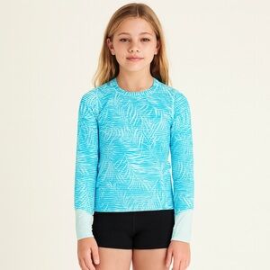 Athleta Kids 14 Blue Swim‎ Rash Guard